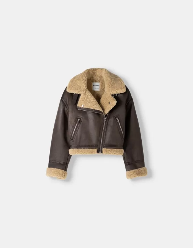 Faux shearling bikerjacka Faux shearling bikerjacka