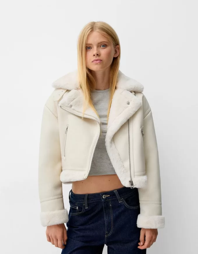 Faux shearling bikerjacka Faux shearling bikerjacka