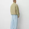 Faux shearling-jacka med kontrastdetaljer