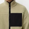 Faux shearling-jacka med kontrastdetaljer