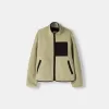 Faux shearling-jacka med kontrastdetaljer