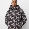 Faux shearling jacka med tryck Faux shearling jacka med tryck