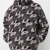 Faux shearling jacka med tryck Faux shearling jacka med tryck