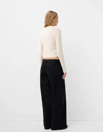 Figursydd tröja med polokrage