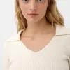 Figursydd tröja med polokrage