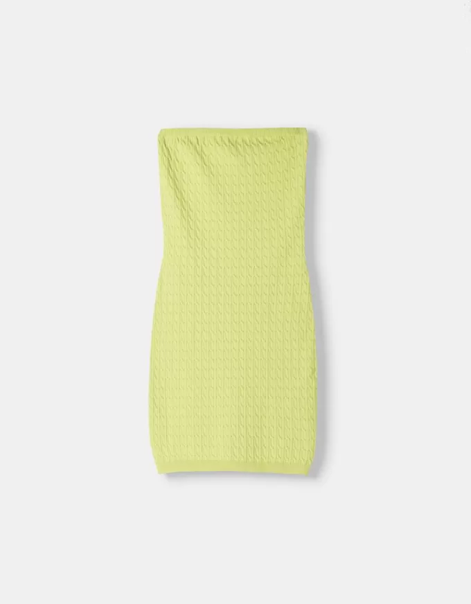 Flätad off-shoulder miniklänning