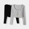 Förpackning med 2 långärmade T-shirts med rund hals Förpackning med 2 långärmade T-shirts med rund hals