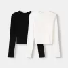 Förpackning med 2 långärmade T-shirts med rund hals Förpackning med 2 långärmade T-shirts med rund hals