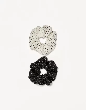 Förpackning med 2 scrunchies Förpackning med 2 scrunchies