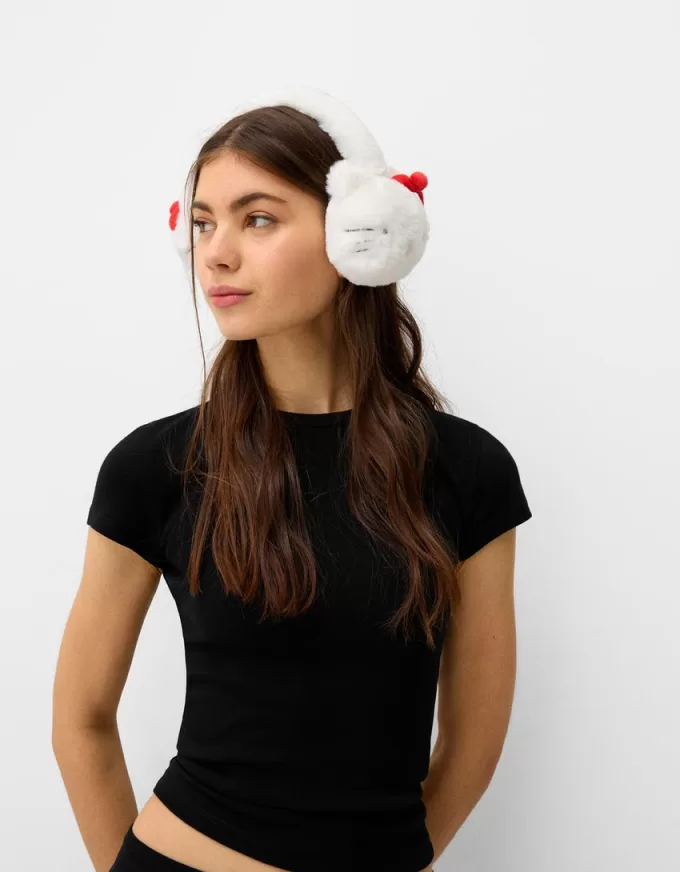 Fuskpäls Hello Kitty hörselkåpor