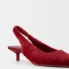 Fuskpäls-klack-klackskor med slingback Fuskpäls-klack-klackskor med slingback