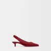 Fuskpäls-klack-klackskor med slingback Fuskpäls-klack-klackskor med slingback