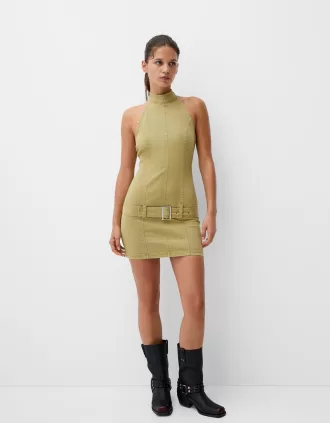 Halter miniklänning med skärp