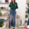 Höga mom-jeans med avslappnad passform
