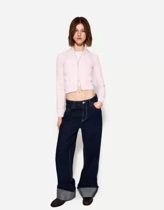 Höghalsad sweatshirt med dragkedja