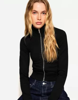 Höghalsad sweatshirt med dragkedja
