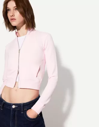 Höghalsad sweatshirt med dragkedja