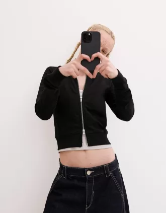 Höghalsad sweatshirt med dragkedja