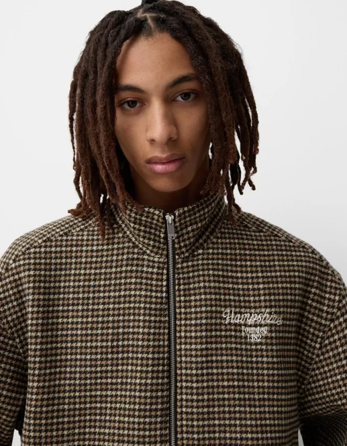 Houndstooth filt texturjacka Houndstooth filt texturjacka