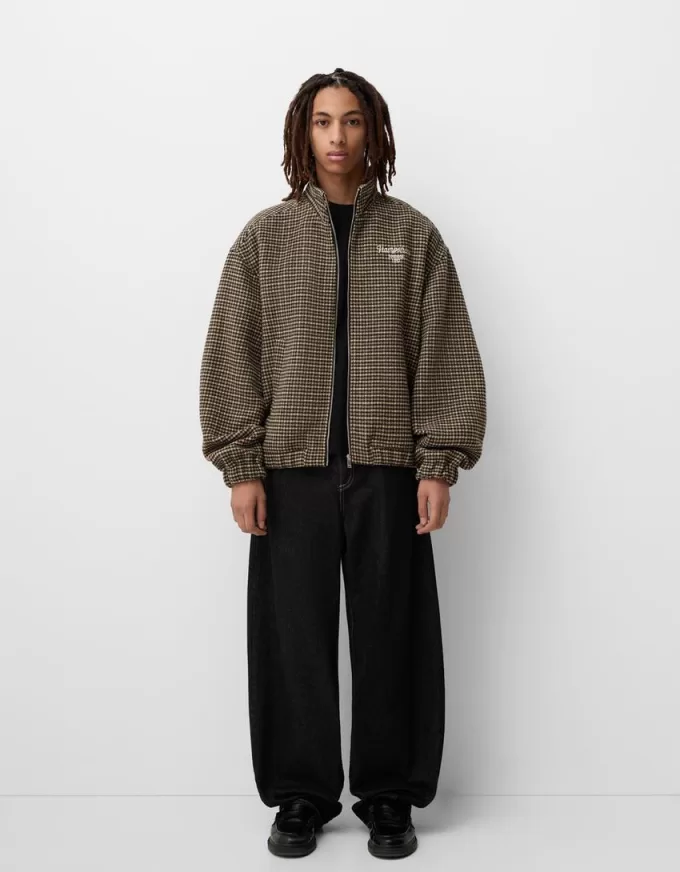 Houndstooth filt texturjacka Houndstooth filt texturjacka