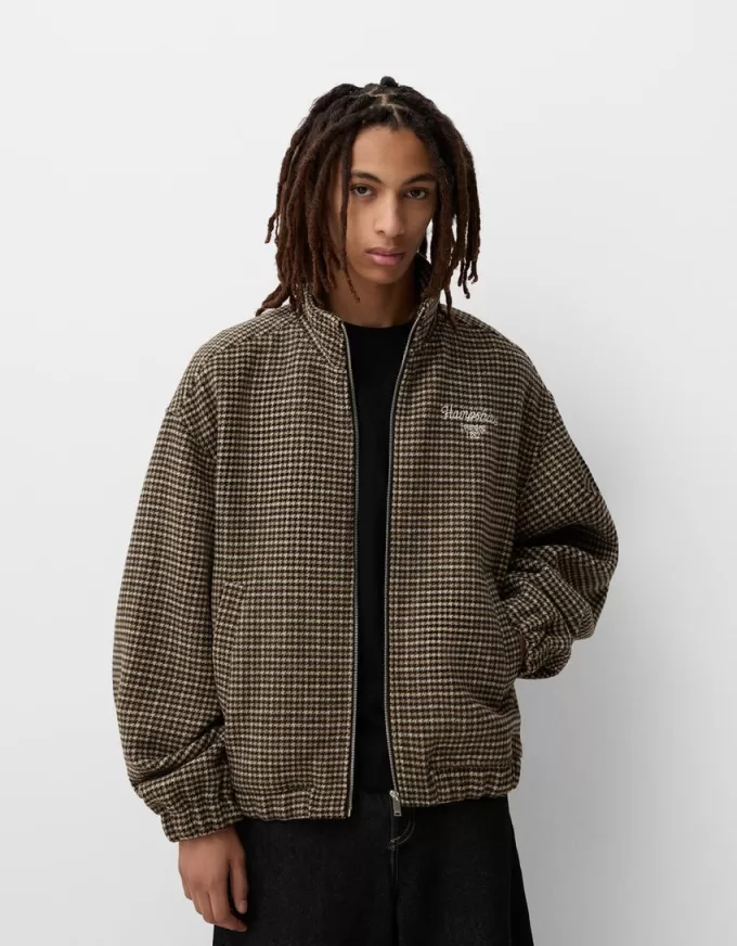 Houndstooth filt texturjacka Houndstooth filt texturjacka