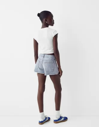 Jeansshorts med strass