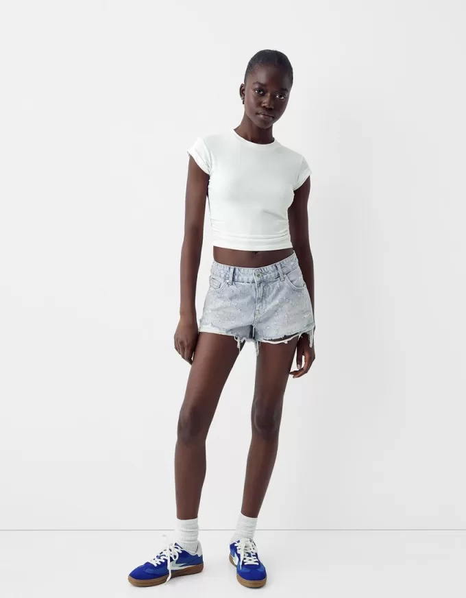 Jeansshorts med strass Jeansshorts med strass