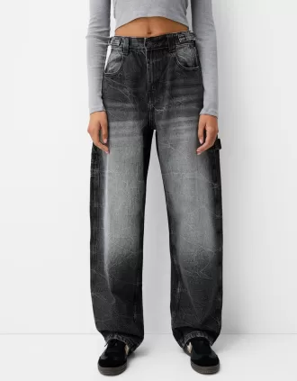 Justerbara carpenter-jeans med ballongpassform