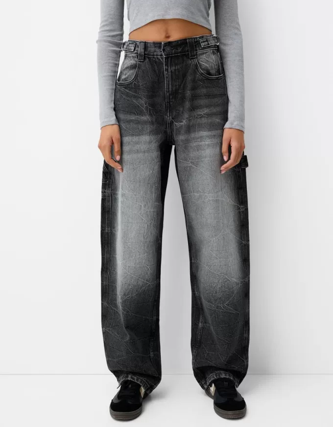 Justerbara carpenter-jeans med ballongpassform
