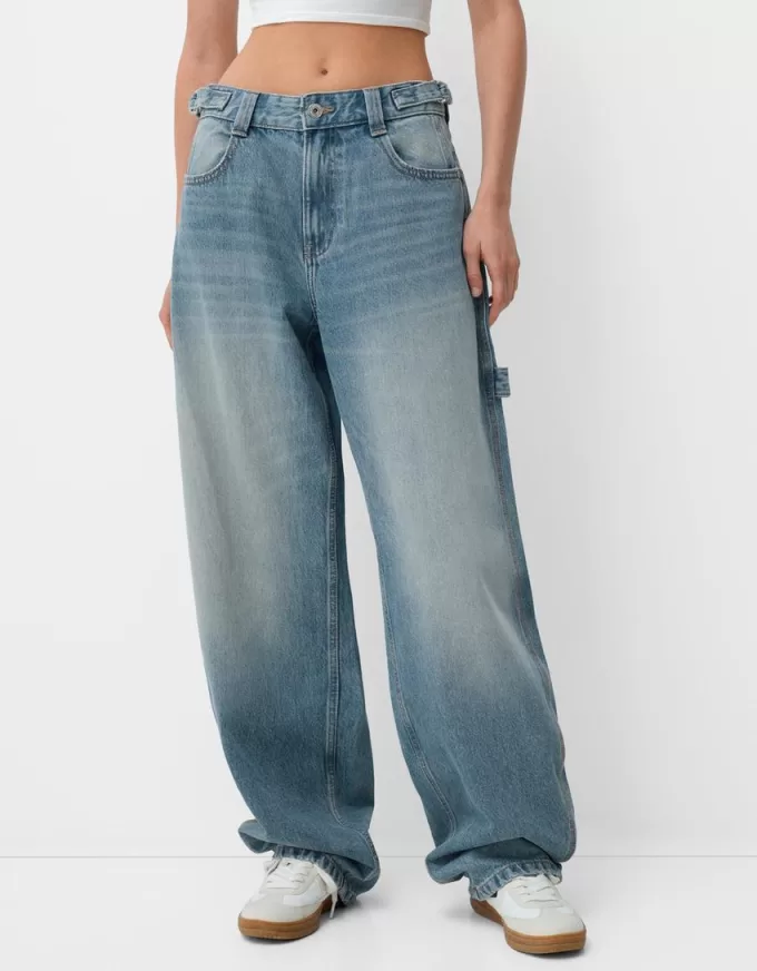 Justerbara carpenter-jeans med ballongpassform