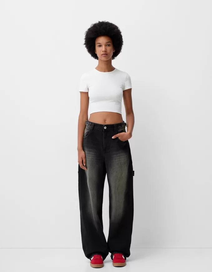 Justerbara carpenter-jeans med ballongpassform Justerbara carpenter-jeans med ballongpassform