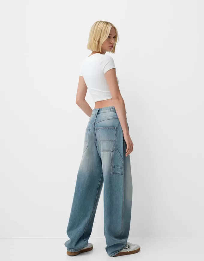 Justerbara carpenter-jeans med ballongpassform