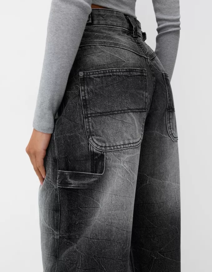 Justerbara carpenter-jeans med ballongpassform