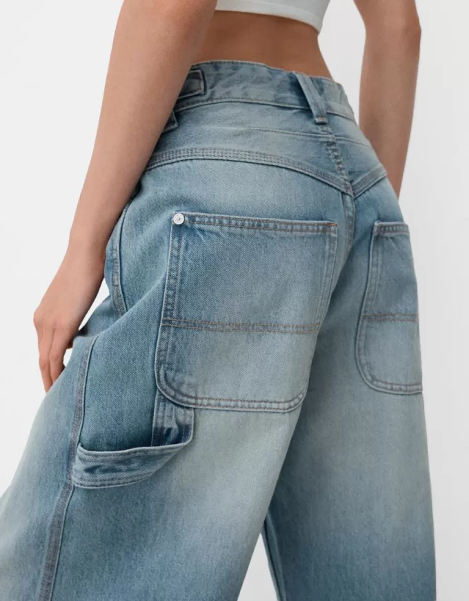 Justerbara carpenter-jeans med ballongpassform