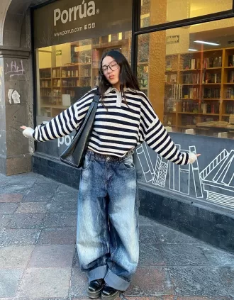 Justerbara carpenter-jeans med ballongpassform