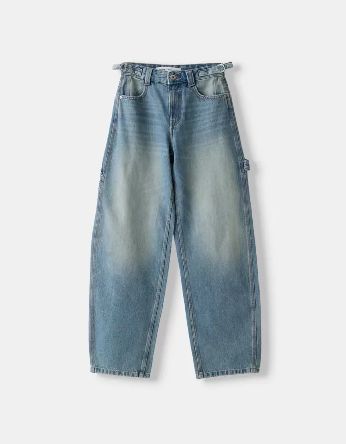 Justerbara carpenter-jeans med ballongpassform