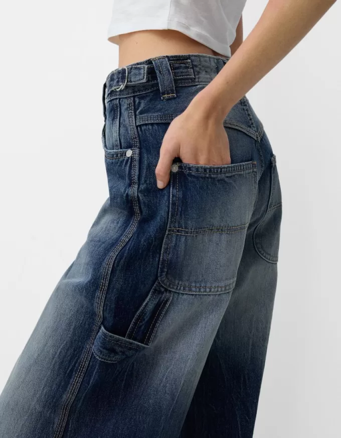 Justerbara carpenter-jeans med ballongpassform Justerbara carpenter-jeans med ballongpassform