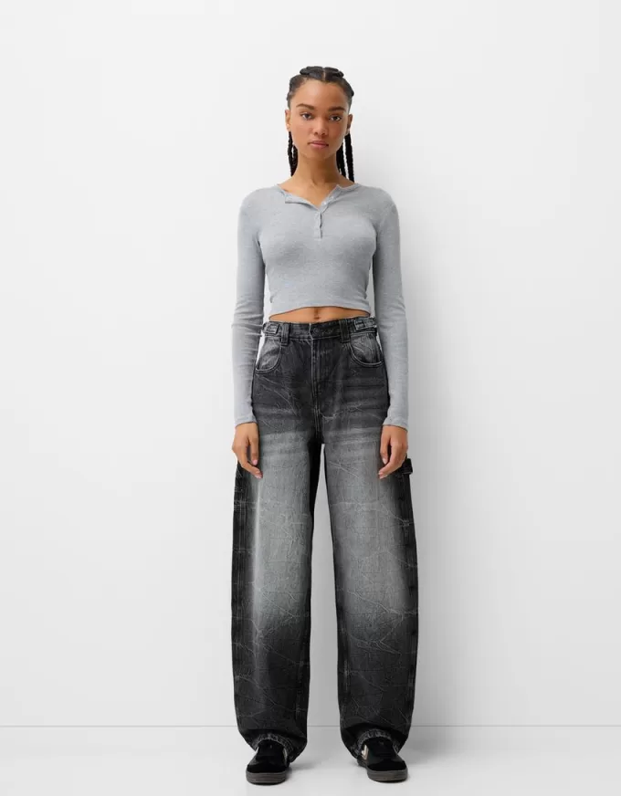 Justerbara carpenter-jeans med ballongpassform
