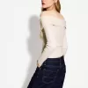 Kabelstickad Bardot cardigan med dragkedja