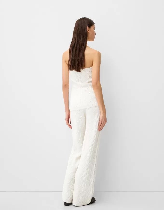 Kabelstickad bandeau topp