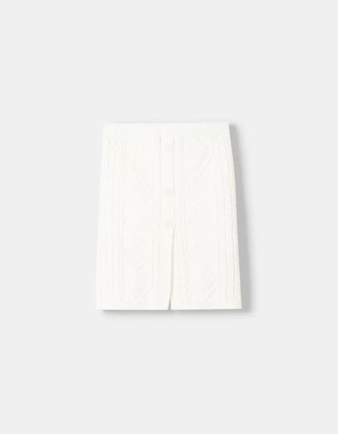 Kabelstickad bandeau topp