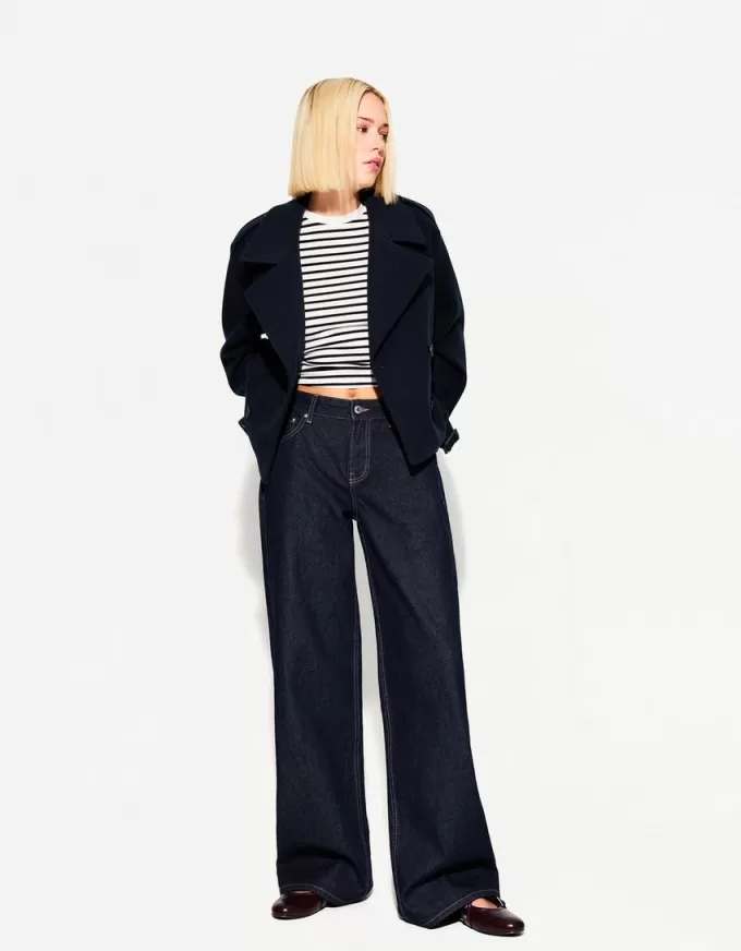 Kort mjuk trenchcoat