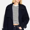 Kort mjuk trenchcoat