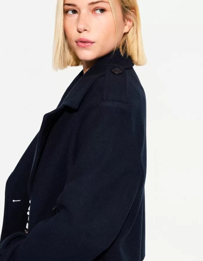 Kort mjuk trenchcoat