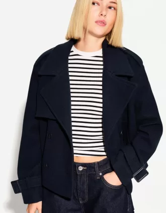 Kort mjuk trenchcoat
