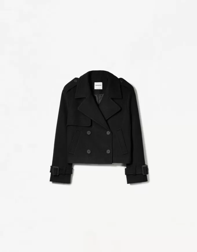 Kort mjuk trenchcoat Kort mjuk trenchcoat