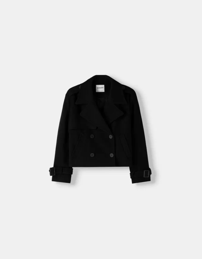 Kort mjuk trenchcoat Kort mjuk trenchcoat