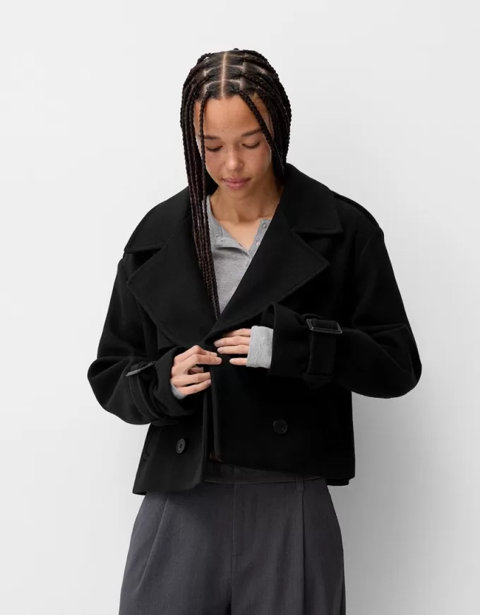 Kort mjuk trenchcoat Kort mjuk trenchcoat
