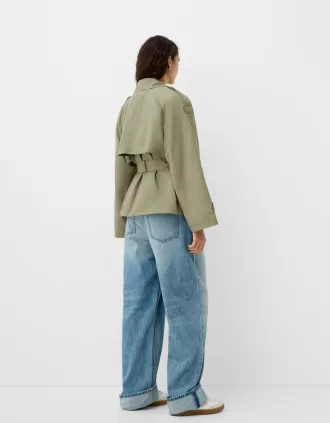 Kort oversize trenchcoat