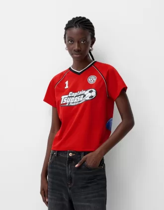 Kortärmad Captain Tsubasa sportig T-shirt